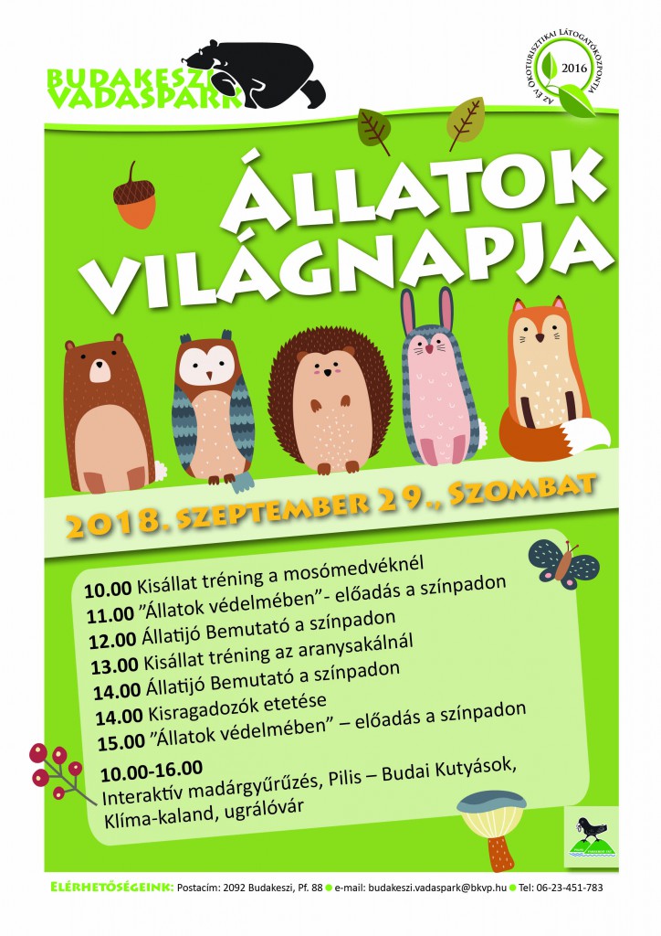 Állatok Világnapja a Budakeszi Vadasparkban – 2018. 09. 27.